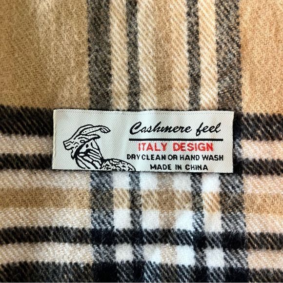 Nova Check Plaid Scarf Cashmere Feel Italy Design Fringed Scarf Wrap 13x70 - Picture 4 of 6